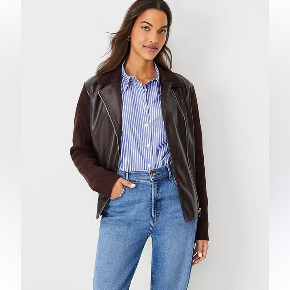 Linea by Louis Dell’ Olio Purple Jacket Leather Jacket - Picture 2 of 16